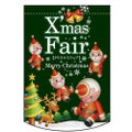 Xmas Fair(緑) (円型) のぼり屋工房