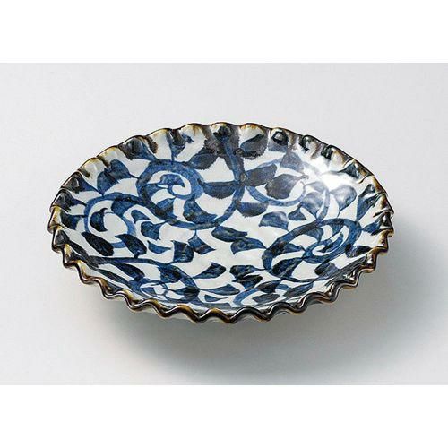 【店舗定番】丸皿 手描き唐草5.5皿 225-8-556/1枚入