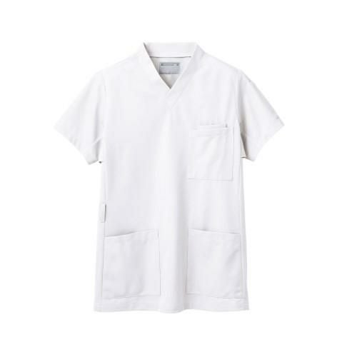 スクラブ 兼用 半袖 白 72-611