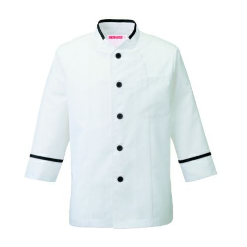 KAZEN コックシャツ 646-15 クロ /小物送料対象商品