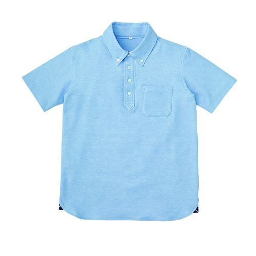 KAZEN 杢ニットシャツ APK239-11 杢サックス /小物送料対象商品
