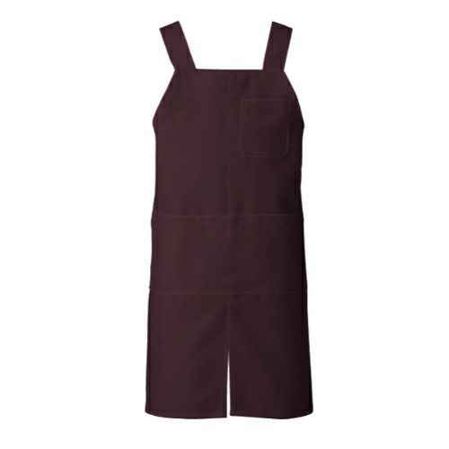 KAZEN 胸当てエプロンＨ型 APK489-33 ブラウン /小物送料対象商品