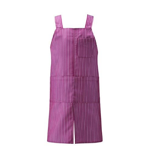 KAZEN 胸当てエプロンＨ型 APK489-S81 ワインストライプ /小物送料対象商品