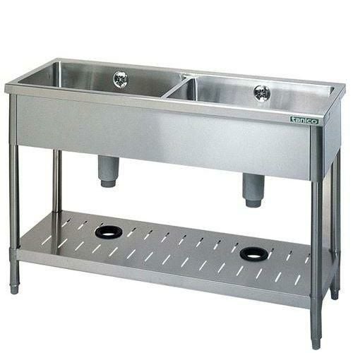 TXA-2S-120NB 【タニコー】18-0 二槽シンク(バックガード無)