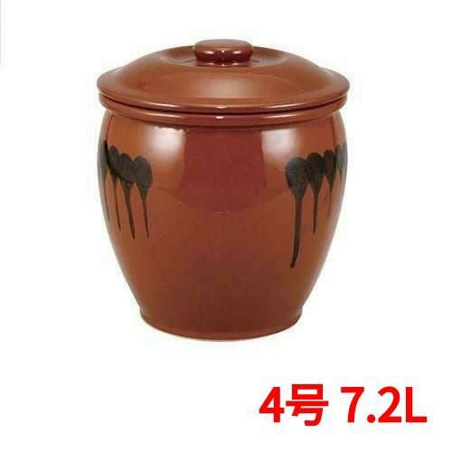 半胴瓶 蓋付 半胴瓶 4号 7.2L 紅星窯 
