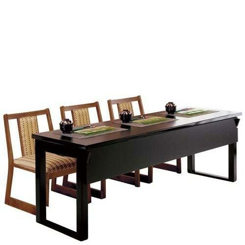 受注生産品】木製テーブル座卓 8本脚・ずり脚 3人膳(H600／H325)黒木目