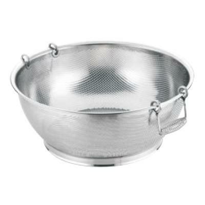ザル UK 18-8 パンチング浅型ザル 手付 43cm 