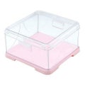 ワンタッチ折りたたみ式 角 ケーキカバー ピンク ピンク