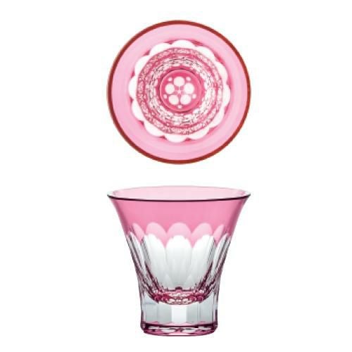 八千代切子 ギフト 杯(紅梅柄)