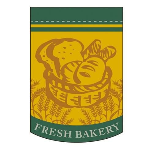 変形タペストリー 「FRESH BAKERY 緑円カット」 のぼり屋工房