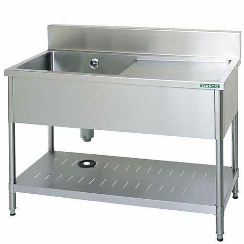 TXA-1SL-120 【タニコー】18-0 水切右付一槽シンク(バックガード付)