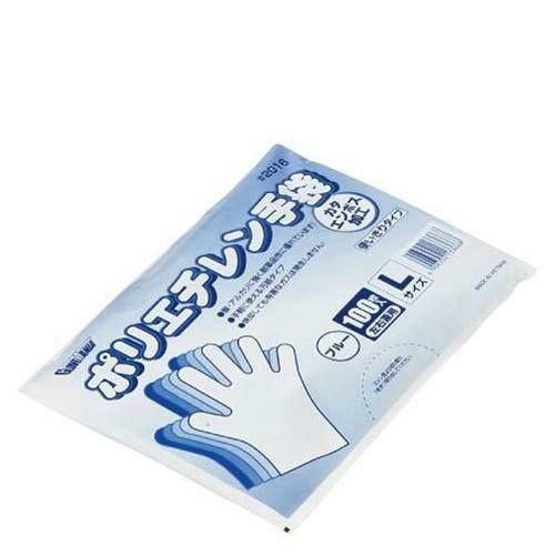 ポリエチレン手袋 ＃2016 袋入(100枚入)M ブルー