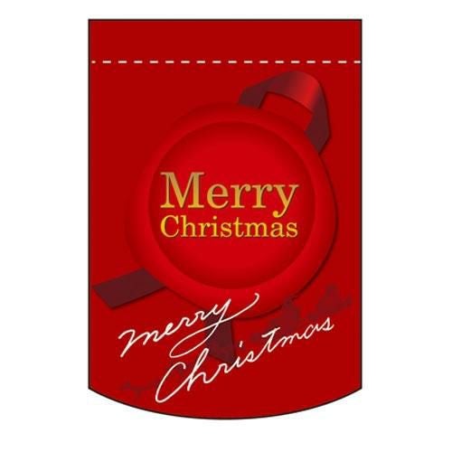 変形タペストリー 「Merry Christmas 赤 円 」 のぼり屋工房
