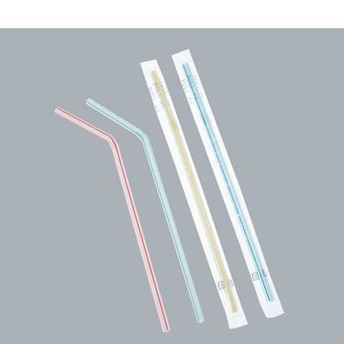 曲がるストロー OPP透明袋入り(500本入)φ6×210mm