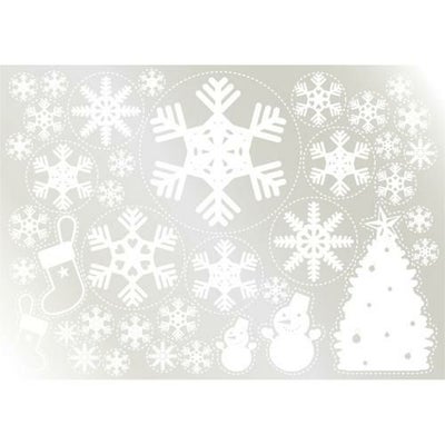 ウィンドウシール 雪の結晶(4)ツリー白 のぼり屋工房