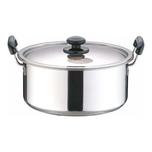 SAステンレス プラ柄 厚板実用鍋 30cm