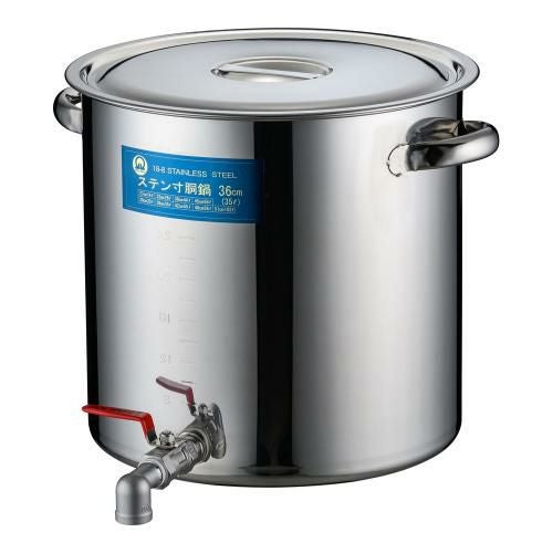 SA18-8蛇口付寸胴(目盛付) 36cm 20A3/4インチ