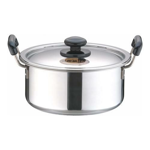 SAステンレス プラ柄 厚板実用鍋 24cm