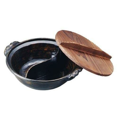 アルミ 電磁源平鍋(黒アメ釉) 27cm