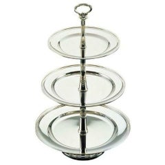 UK 18-8 バロン 3段 ケーキスタンド 銀メッキ仕上