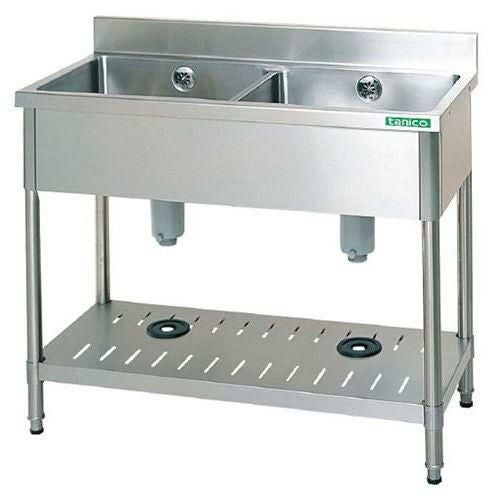 TXA-2S-945 【タニコー】18-0 二槽シンク(バックガード付)