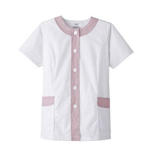 女性用デザイン白衣ホワイト×ピンク FA724