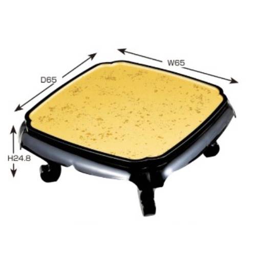 1-28-4/1-28-1A 御膳 太閤膳 金色紙金箔 足 黒塗唐草 盆足セット