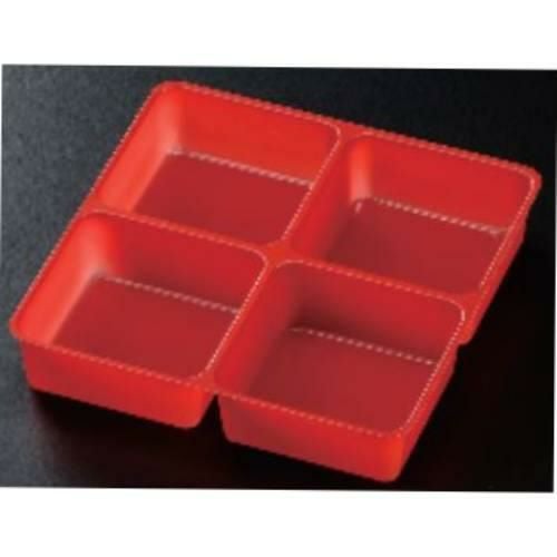 6.5寸重用 A-PET 十字仕切り 朱(50枚入)