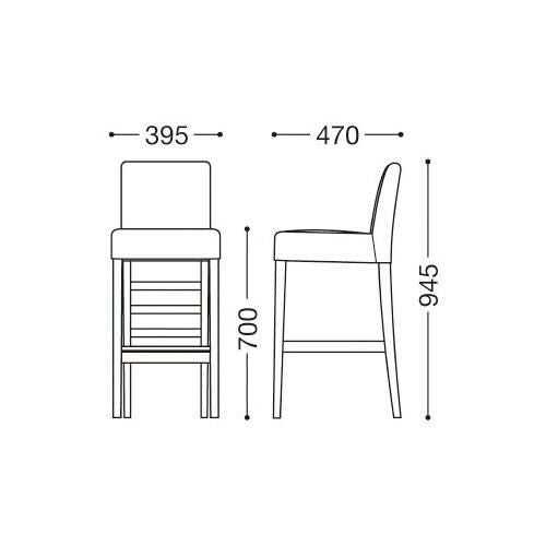 TB オリジナル 背面取手付 洋風カウンターイス CR-37 160402 ダークブラウン色 張地ホワイト S70