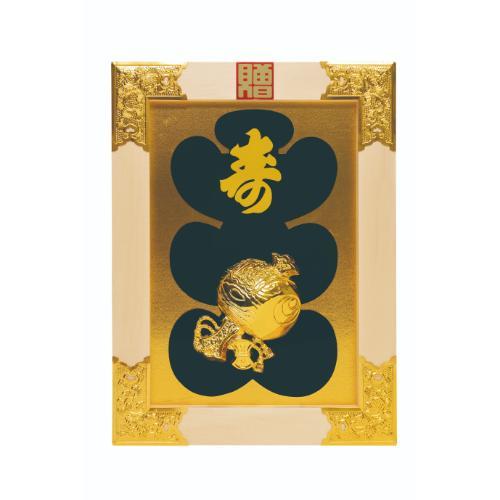 6-100-02/縁起祝額17号 小槌(白木)金具付 約幅38×高さ51.5×厚さ2.5cm