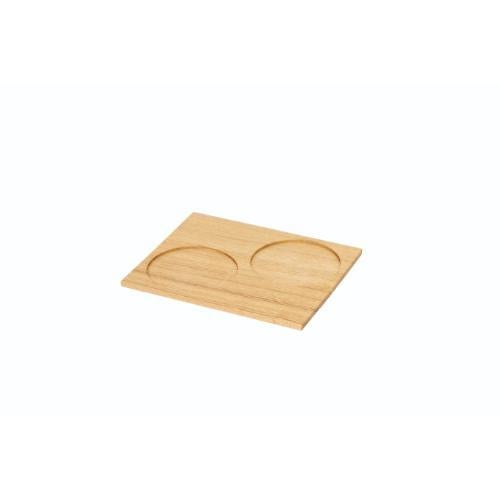 6-051-04/DS・Tools Tray 正角 カップトレイ 2穴 タモクリア 約幅17×奥行13.9×高さ0.5cm 穴径8cm