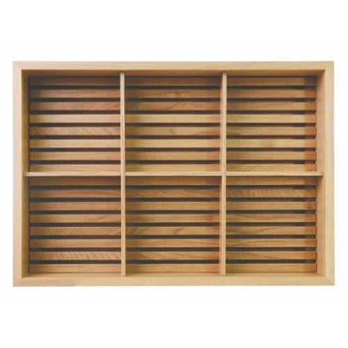 6-052-01/DS・Tools Tray すのこ仕様 タモクリア/仕切り付 約幅44×奥行30.9×高さ8cm