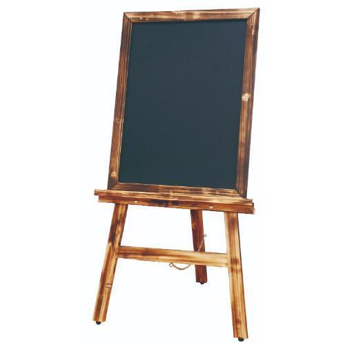 6-102-06/焼杉ボード付イーゼル セット 焼杉ボード約45×60×1.7cm