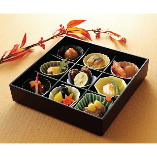 松花堂 月 九つ仕切り月セット 高さ65mm×直径:260mm