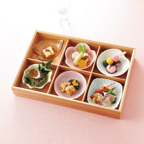 松花堂 花 六つ仕切り花セット 木製