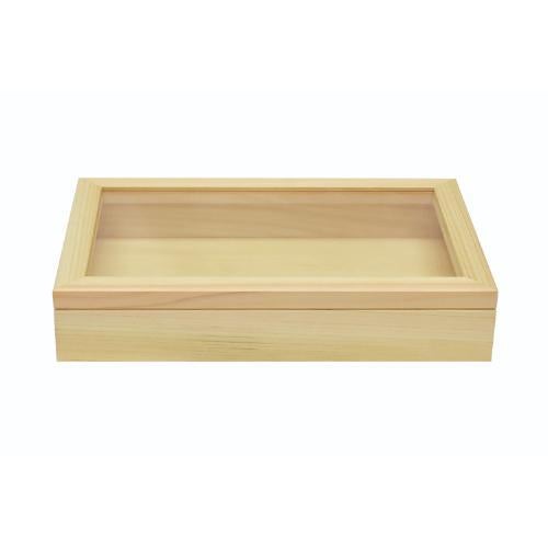 6-056-04/アクセサリーケース ヒノキ 約幅18×奥行14×高さ5.5cm、内寸約16×12×H3.5cm