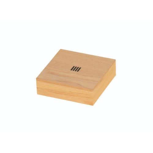 6-061-03/SB 正角菓子入れ タモ クリアー/格子模様 約幅12×奥行12×高さ3.6cm(身内寸約幅11.2×奥行11.2×高さ2.65cm)