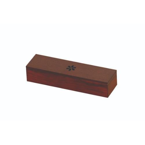 6-063-03/SB 長角菓子入れ タモ ブラウン/花模様 約幅18×奥行5×高さ3.6cm(身内寸約幅17.2×4.2×高さ2.65cm)