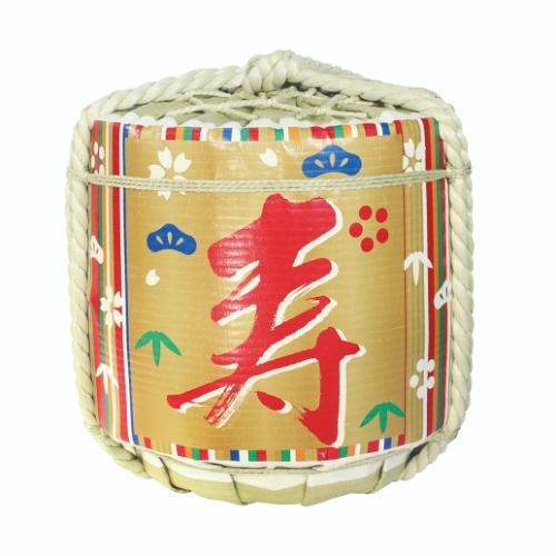 6-099-01/かざり 祝 菰樽 寿 五色瀧縞 口径40×高さ44cm 容量18