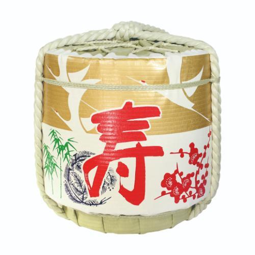 6-099-03/かざり 祝 菰樽 寿 金 口径40×高さ44cm 容量18
