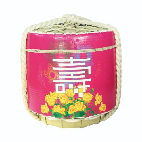 6-099-06/かざり 祝 菰樽 祝 花飾り 口径40×高さ44cm 容量18