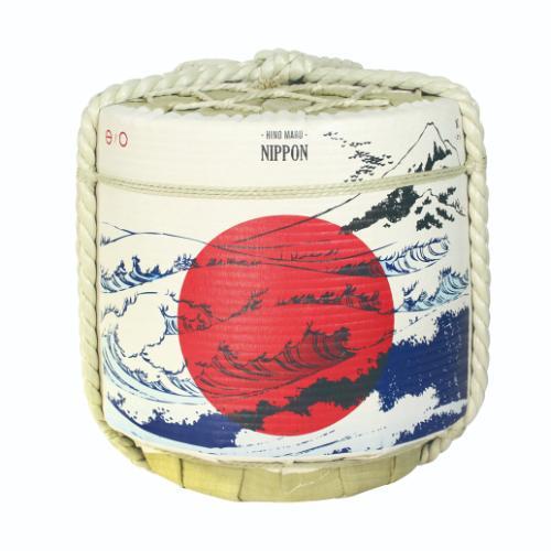 6-099-08/かざり 祝 菰樽 日の丸 富士 口径40×高さ44cm 容量18