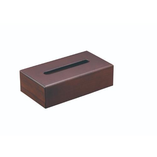 6-070-12/ティッシュボックス(ダークブラウン) 約幅25.5×奥行14×高さ7.2cm