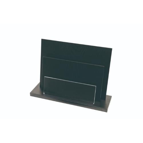 6-079-10/木製 卓上パンフレットスタンド ブラック 約幅35.7×奥行10.2cm×高さ24.5cm