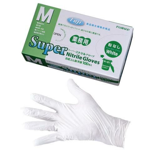 フジスーパーニトリルグローブ白(粉なし) M(100枚入)