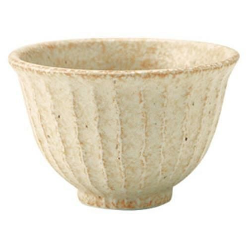 003-0056 窯変志野 しのぎ飯碗 φ11.5×7.7(cm)