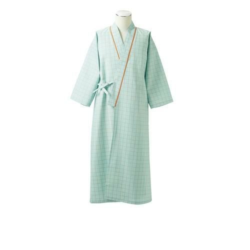 患者衣 兼用 8分袖 グリーン 男女兼用 59-443