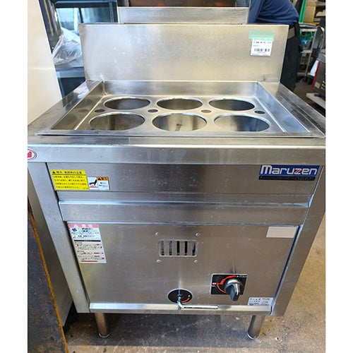 茹で麺機 MRK-066B ステンレス 6口　キッチンポット、レードルサービス！ 中古】ラーメン釜 マルゼン MRK-066B 幅600×奥行600×高さ800 LPG