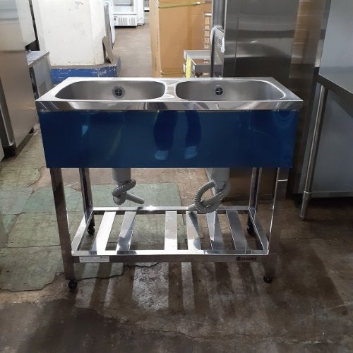 中古】二槽シンク BGなし 東製作所(アズマ) 幅900×奥行450×高さ800 