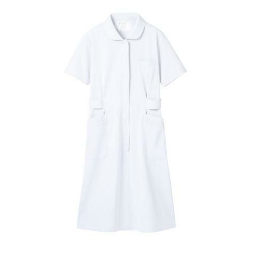ナースワンピース 半袖 白 レディス 73-1452